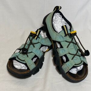 Keen Daytona II Sandals in Teal Canvas with leather footbed - women-6M US (36EU)